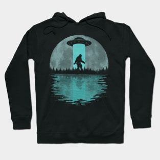 Bigfoot Ufo Abduction Sasquatch Moon Hoodie